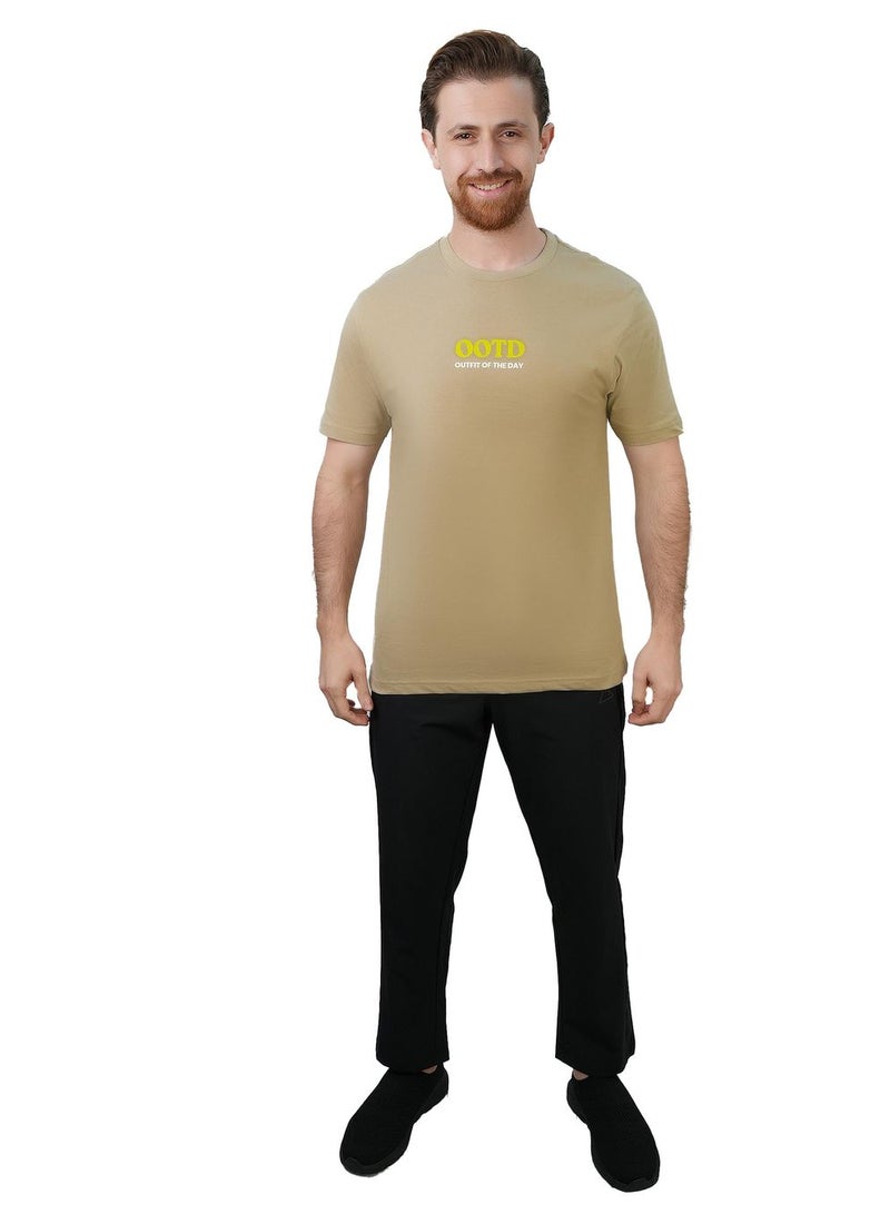 GIORDANO Men's Slim Fit Cotton Jersey Message Print Tee - Image 3